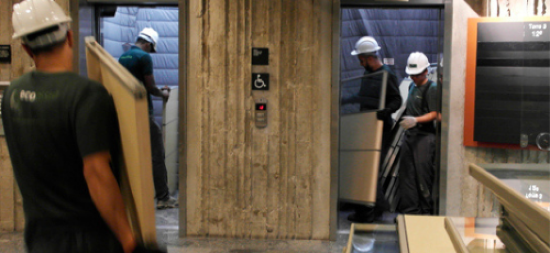 Desmobilização Empresarial da Ecoassist para lojas, escritórios, indústrias que vão passar por mudança ou reforma.